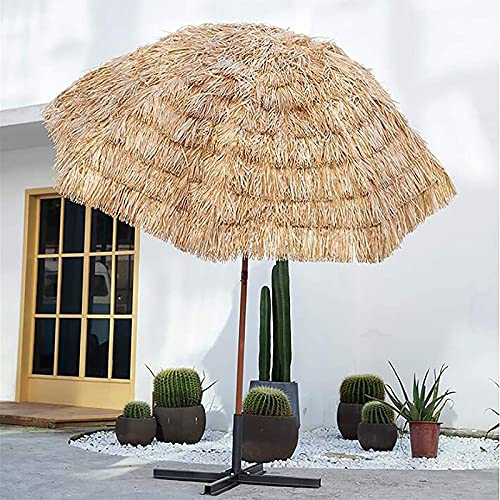 YRRA Umbrella Parasol Sunbrella, Waterproof Straw Beach Umbrella, Tilting Patio Table Umbrella Parasol, for Outdoor Patio,200cm