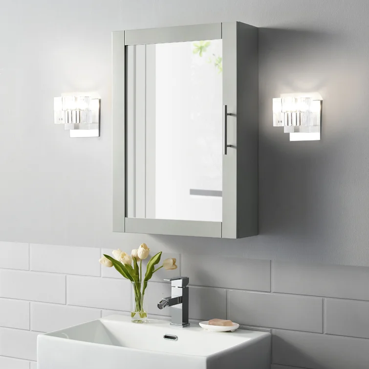 Cortland Surface Mount Framed 1 Door Medicine Cabinet with 3 Adjustable Shelves