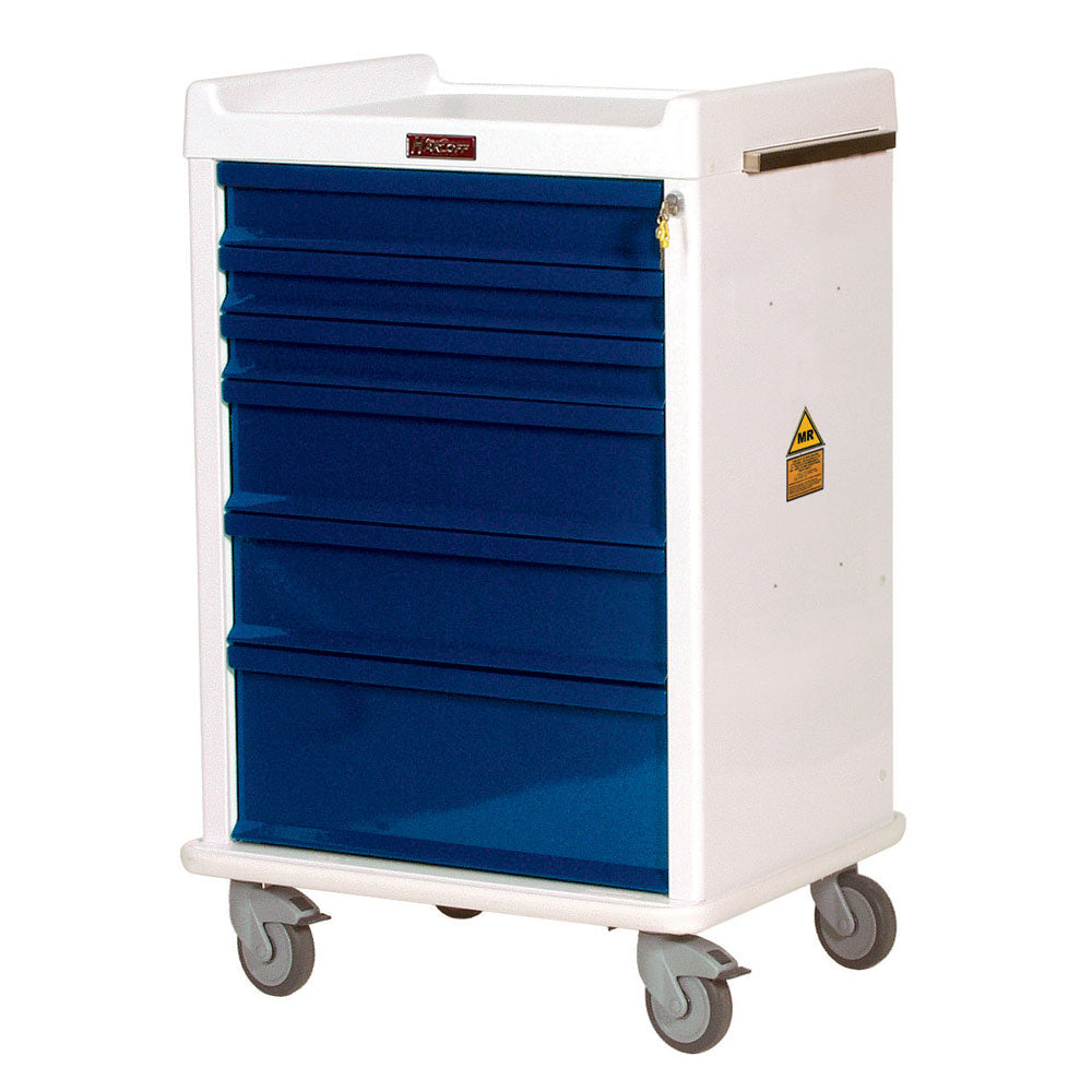 Harloff MR-Conditional Anesthesia Cart, 6-Drawers, Key Lock