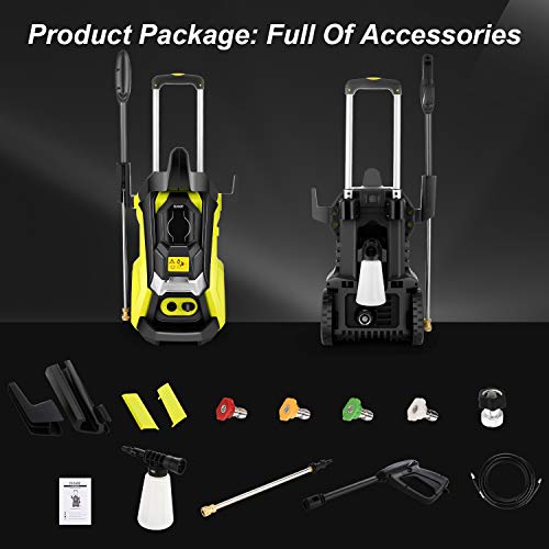TEANDE Smart Pressure Washer 3800 PSI Electric High Powerful Touch Screen 3 Gear Level with Telescopic Handle
