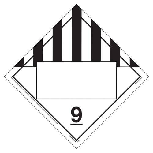JJ Keller Class 9 Miscellaneous Placard - Blank (Pack of 25)