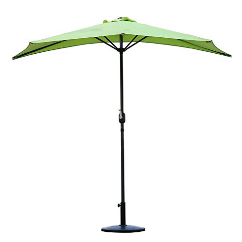 HYDT Half-Round Parasol Umbrella for Outdoor Patio Garden Balcony, Table Market Umbrella Against The Wall, Courtyard Sunbrella Without Base (Color : Green)