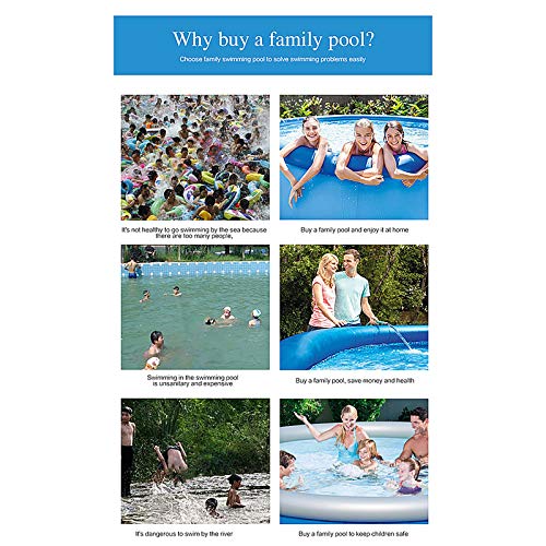 Inflatable Swimming Pool for Kids Adults - 15 Ft x 33 in Large Inflatable Kiddie Pool Family Inflatable Swimming Pool with Filter Pump for Backyard Garden Patio (15ft X 36in)