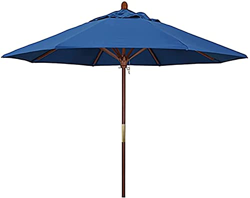 ンリアンに聞-花ラック Outside Umbrella for Patio Courtyard Umbrella Beach Umbrella,with 8 Sturdy Umbrella Ribs, for Family Beach Picnics Porch Camping Balcony,Blue(Color:Black;Size:2.5X2.7M)