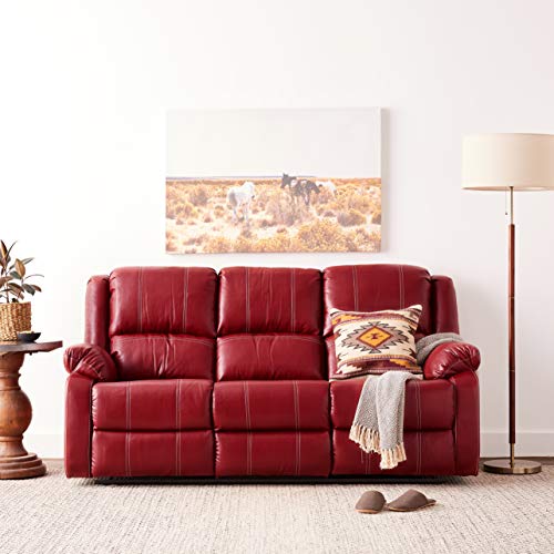 ACME FURNITURE Zuriel Red Faux Leather Reclining Sofa