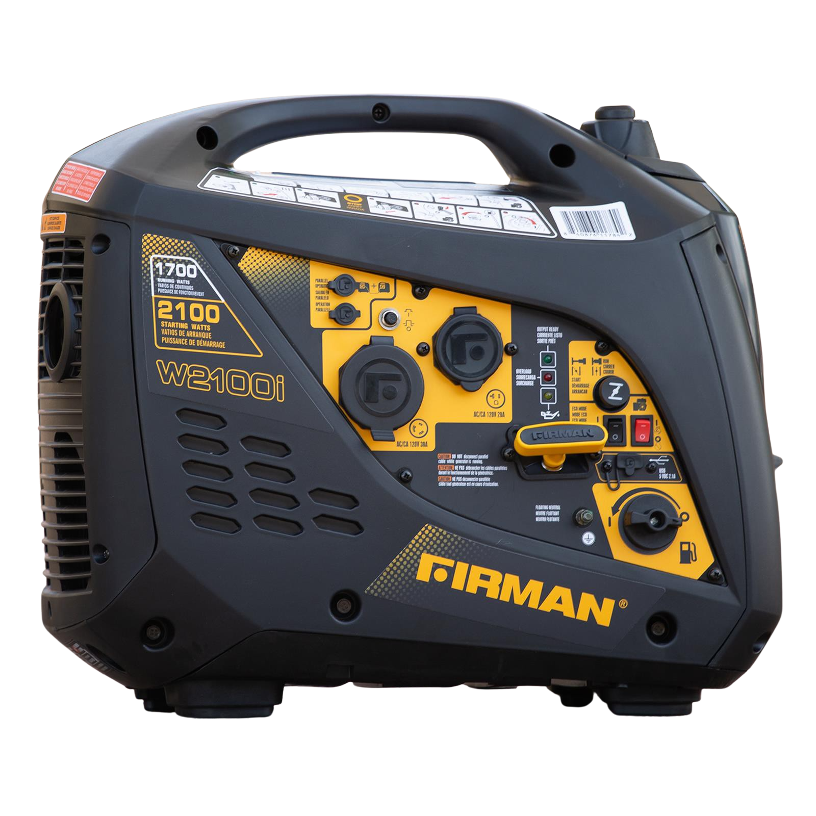 Firman W01784 30 Amp 1700W/2150W Recoil Start Gas Inverter Generator New