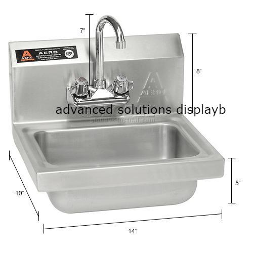 Aero Wall Mount Stainless Steel Hand Sink 14