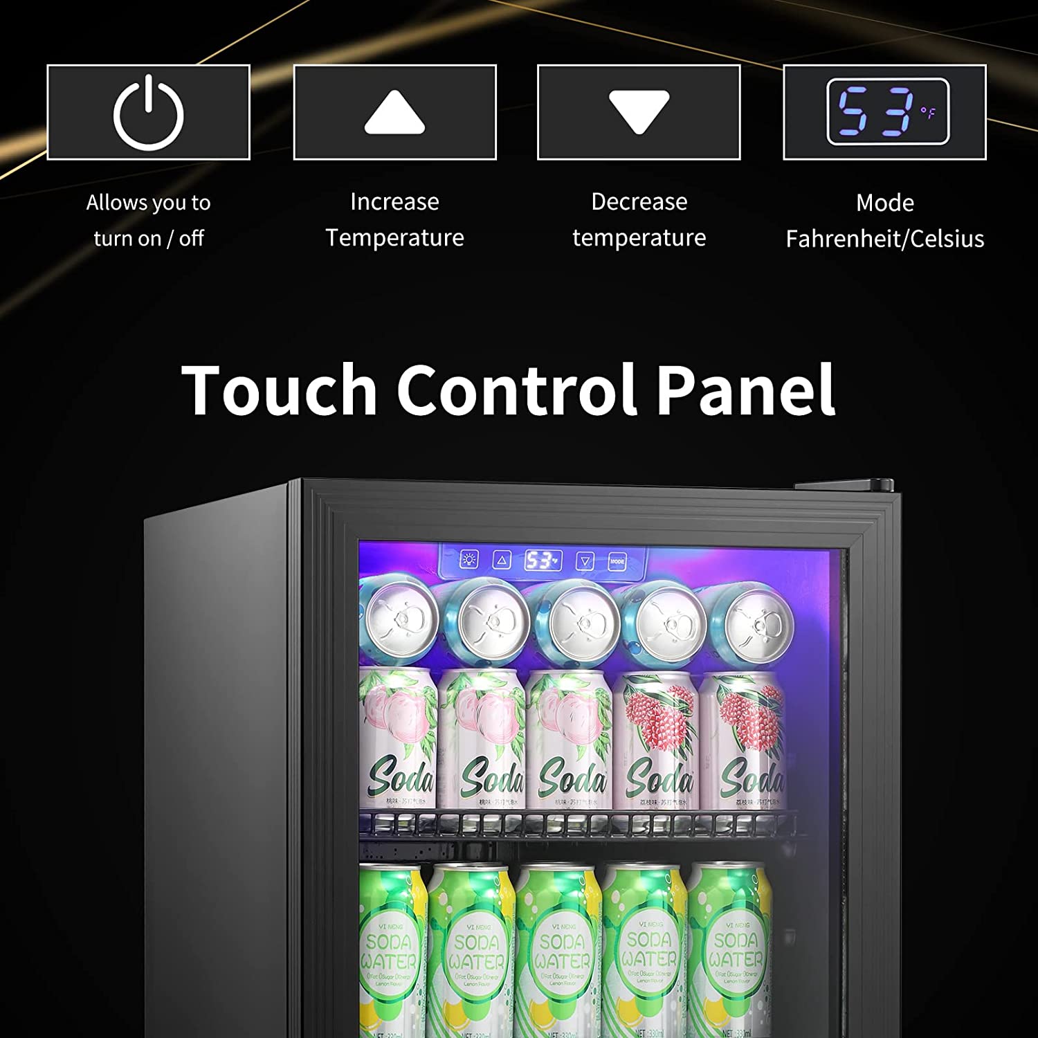 Antarctic Star W6870 2.4 Cubic Feet Beverage Mini Fridge Electronic Temperature Control New