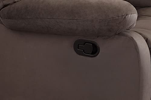 Blackjack Furniture Winthrop Microfiber Modern Reclining Living Room, Den Loveseat, Brunette