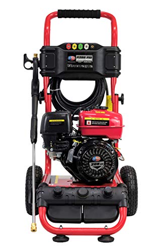 All Power America APW5119 3200 PSI 2.6 GPM Gas Pressure Washer, 30 ft High Hose, Black/Red