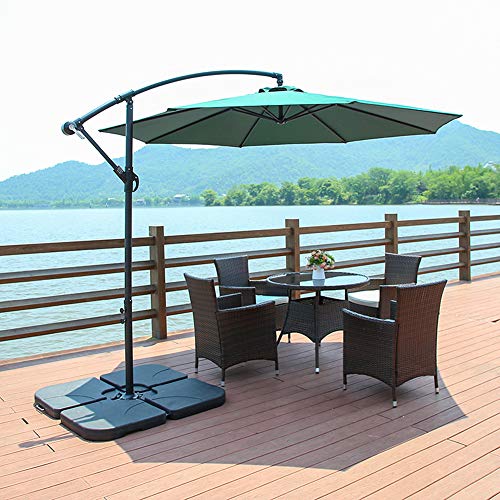 Wgwioo 3M Outdoor Parasol, Hanging Cantilever Banana Hanging Umbrella, Large Sunshade with UV Protection UPF 50+, for Patio Garden,Green