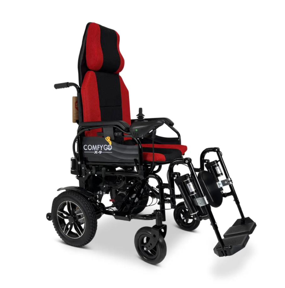 ComfyGO X-9 Max Electric Wheelchair with Automatic Recline 17 Mile Range New