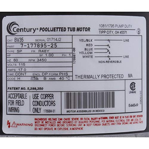 Waterway 3410610-15 Center Disch Pump, 1.5 Hp, 115V, 1-Spd,1-1/2