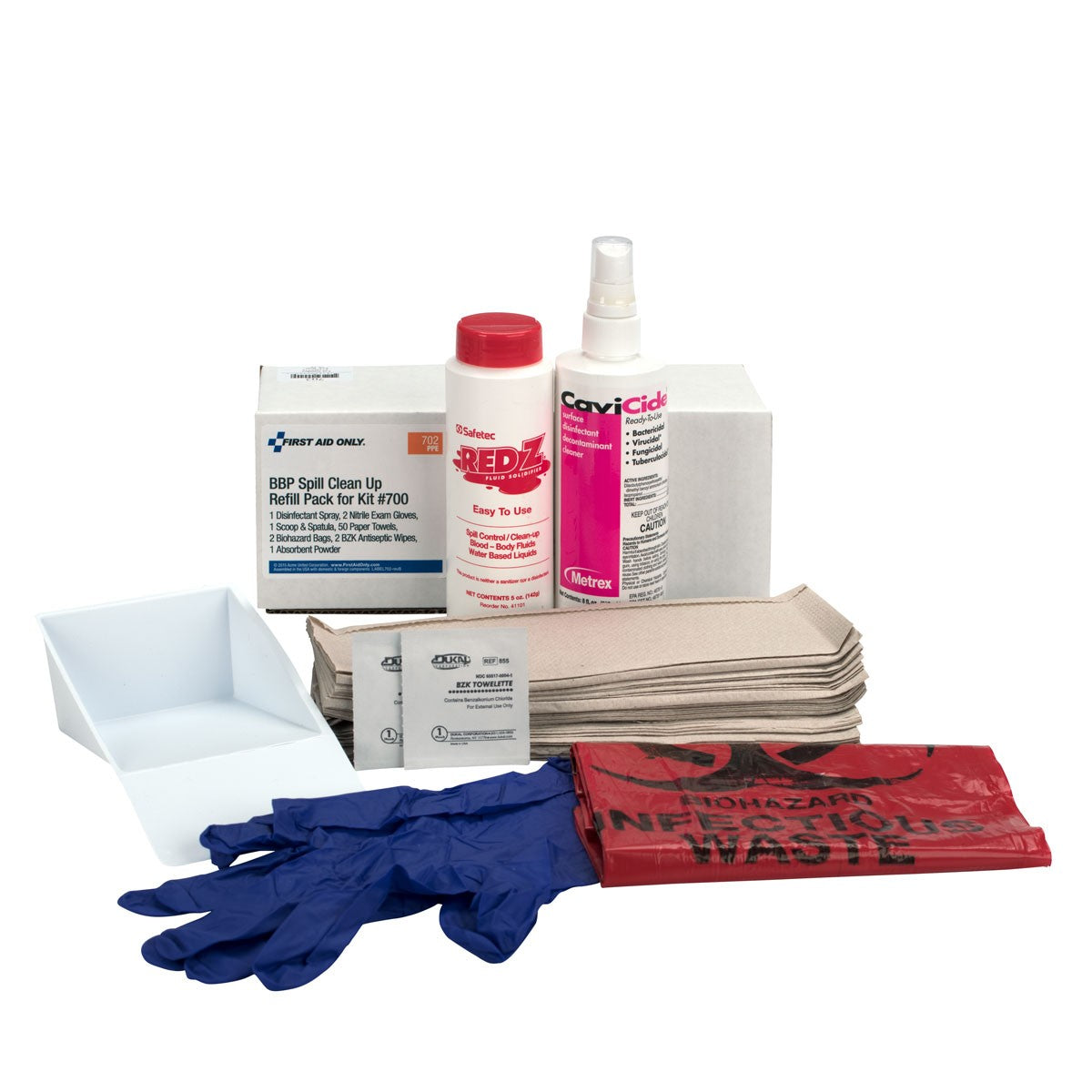 First Aid Only Blood Borne Pathogen (BBP) Spill Clean Up Refill Pack for Kit #7 (3 per order)