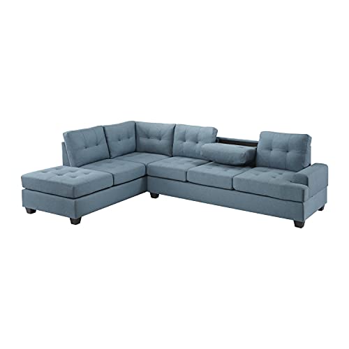 Lexicon Gracelyn 2-Piece Reversible Sectional Sofa, Blue