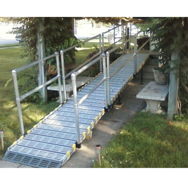 Roll-A-Ramp Anodized Aluminum Handrails with Straight Ends