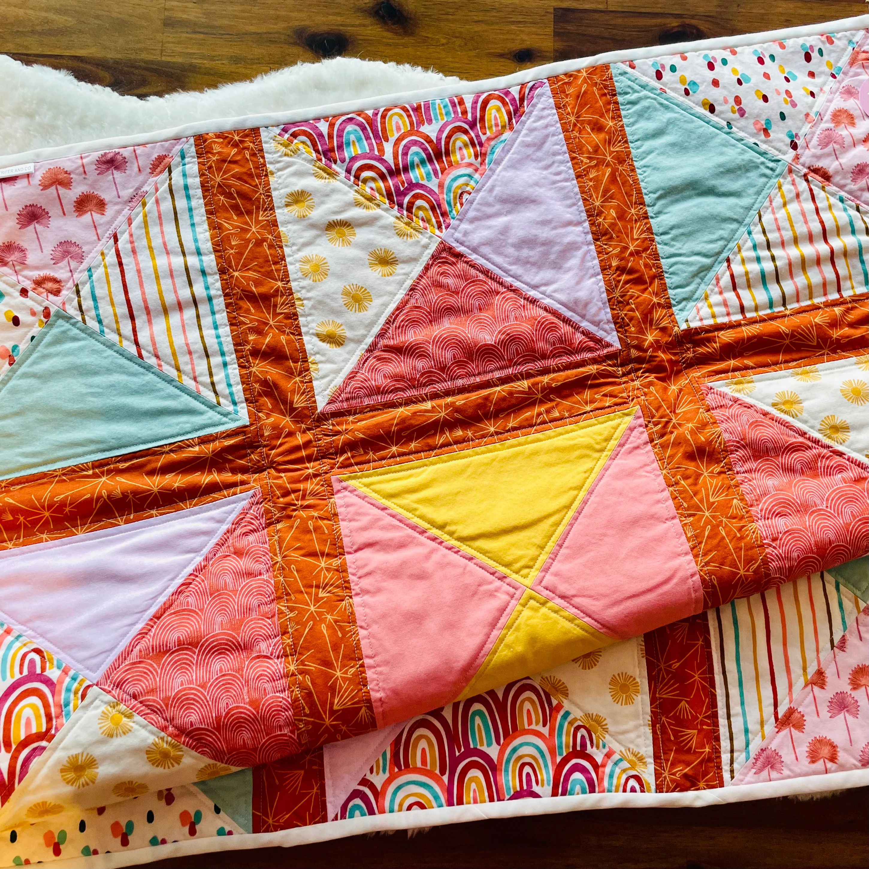Quilt in Pastels and Rainbows