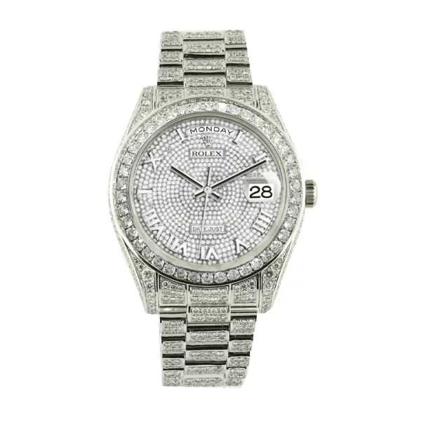 Rolex Datejust II White Gold Diamond Dial 2836 Iced Out Replica