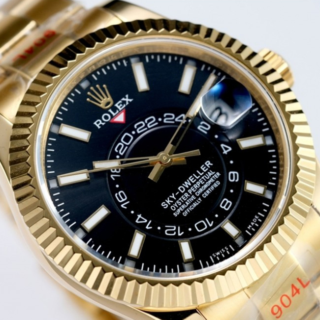 Sky-Dweller Gold Black Index Dial 42mm