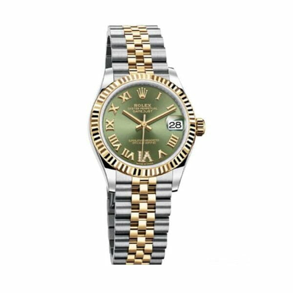 Rolex Datejust 278273 Yellow Gold  Green  Dial Jubilee Replica