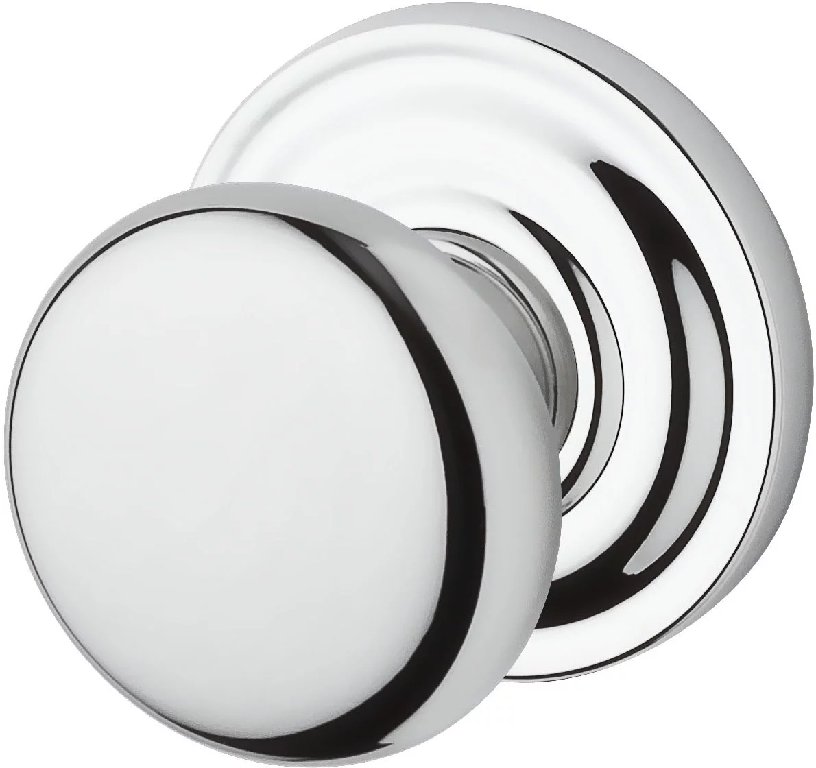 Baldwin En.Rou.Trr Round Single Cylinder Keyed Entry Door Knob - Chrome