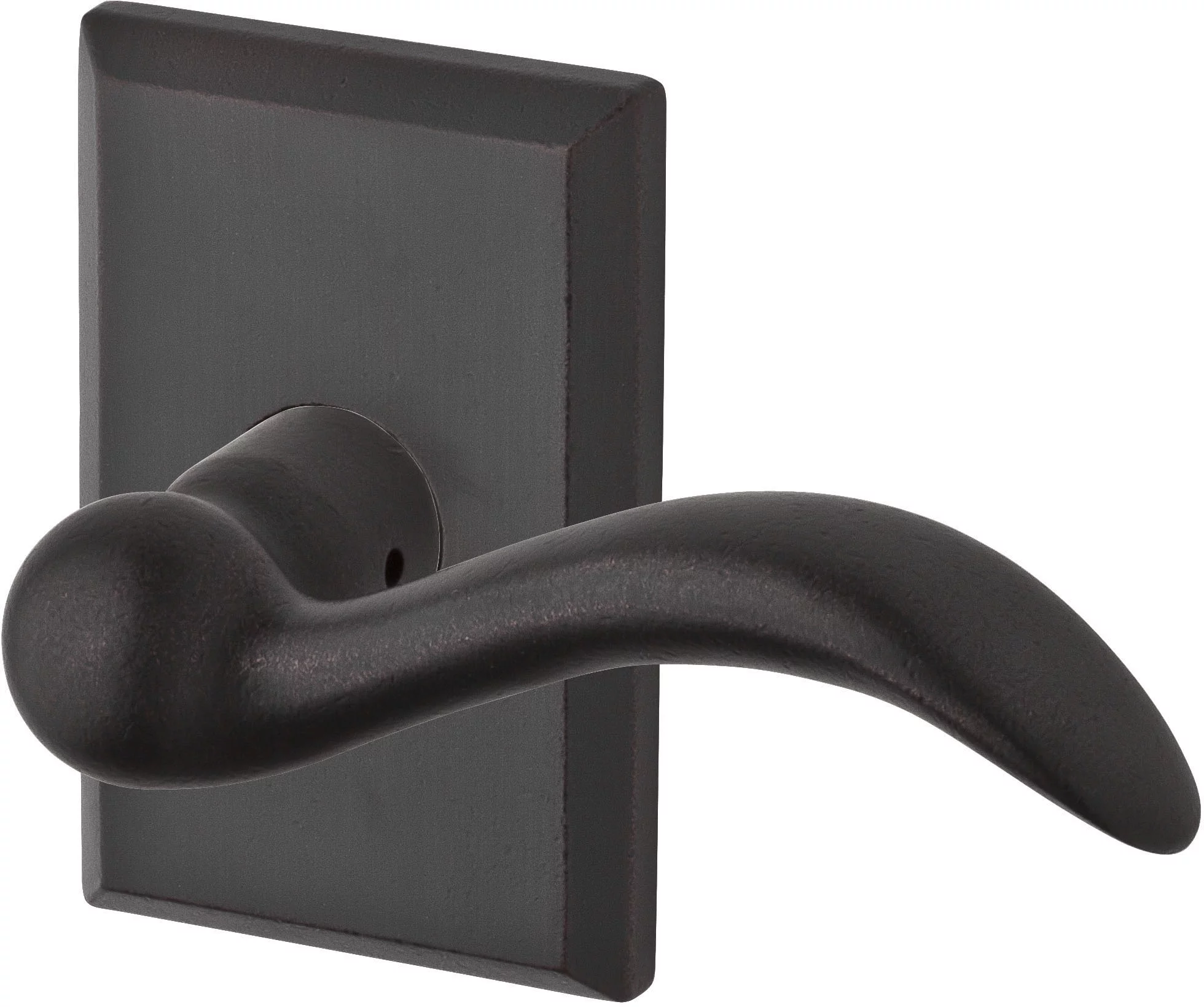 Baldwin Reserve ENARCRRSR481 Entry Handleset Right Hand Arch Lever and Rustic Square Rose Dark Bronze Finish