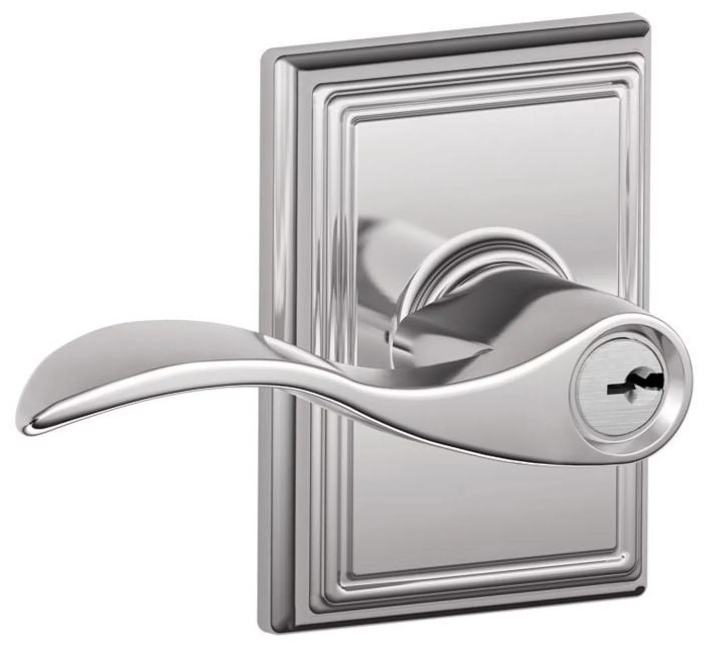 Schlage F51-Acc-Add Accent Single Cylinder Keyed Entry Door Lever Set - Chrome