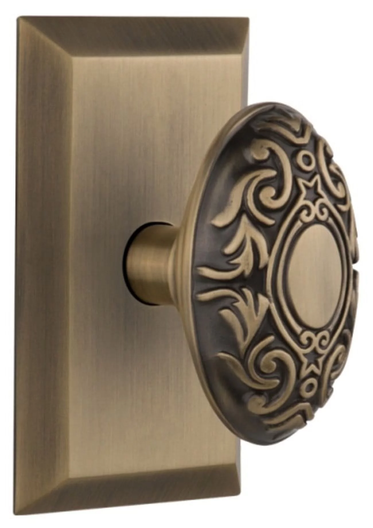 Nostalgic Warehouse Stuvic_Prv_238_Nk Victorian Solid Brass Privacy Door Knob Set - Brass