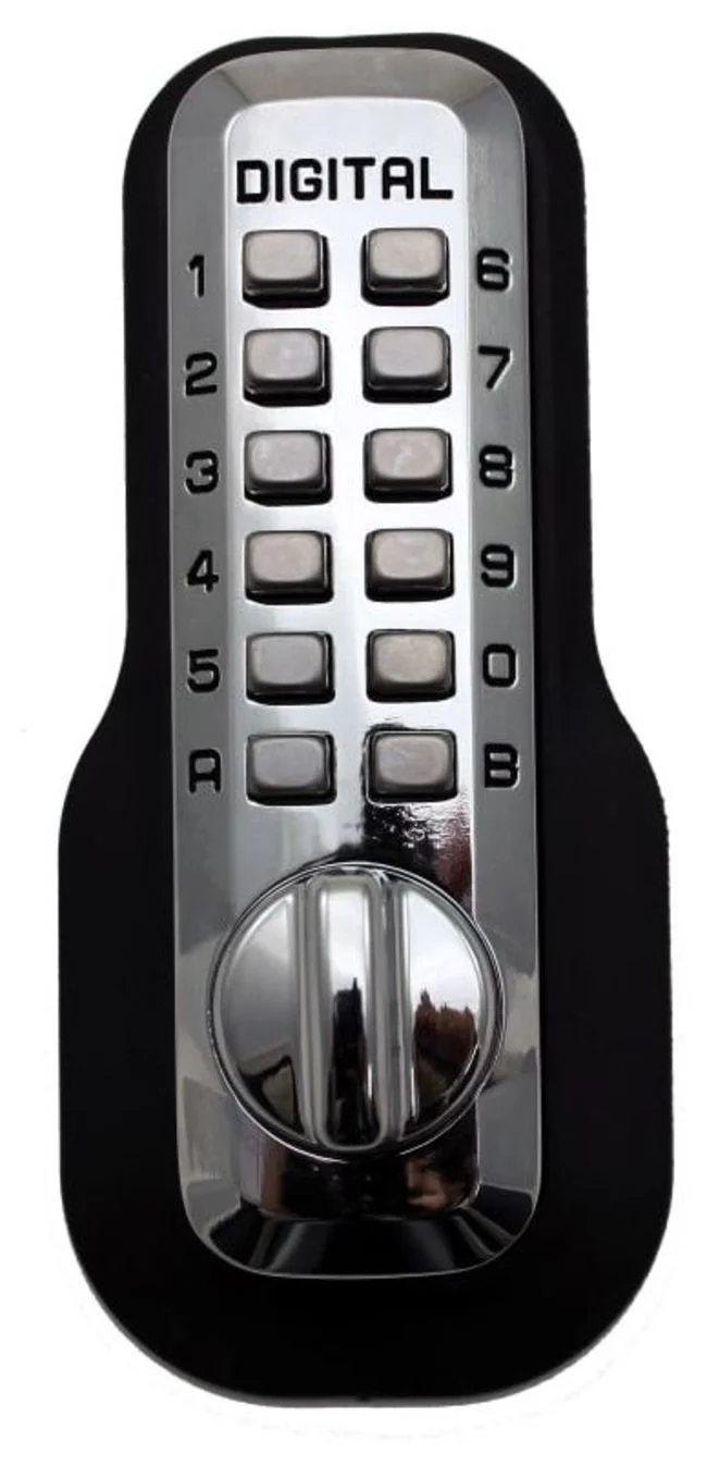 Lockey M-210-BC-EZ Mechanical Keyless Deadbolt Ez Mount Plate Lock - Bright Chrome