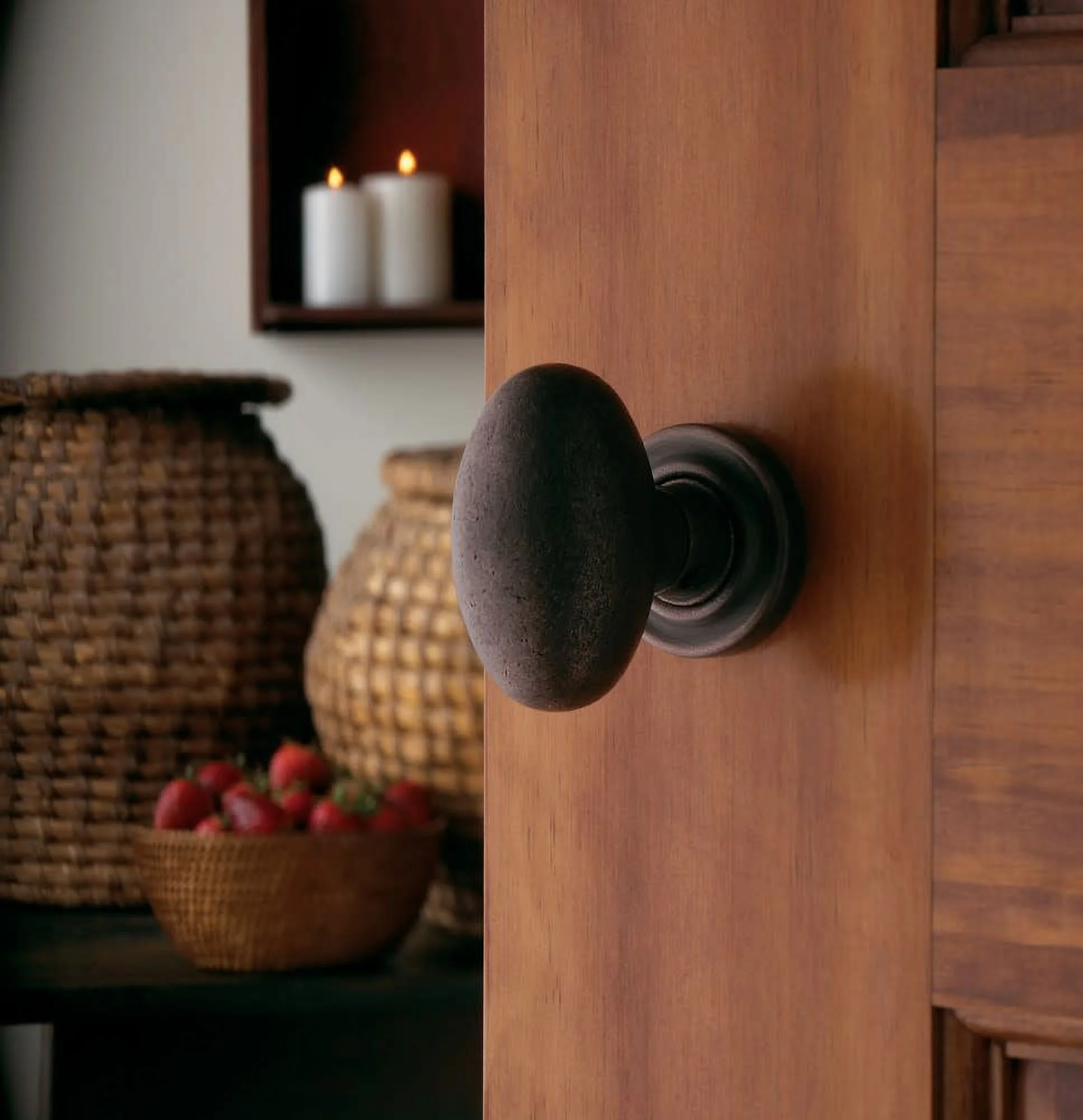 Baldwin 5025 Pair Of Egg Knobs - Bronze