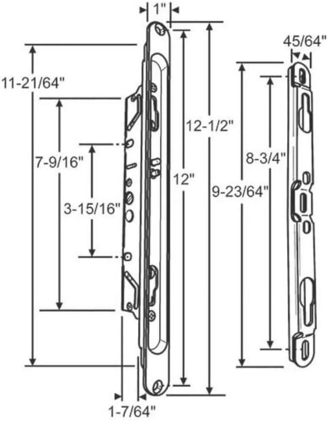 Brixwell Multipoint Mortise Lock With Keeper And Screws | Mortise Lock Replacement For Patio Glass Door Lock Repair | Fix Sliding Door Mortise Lock | (DL-775)