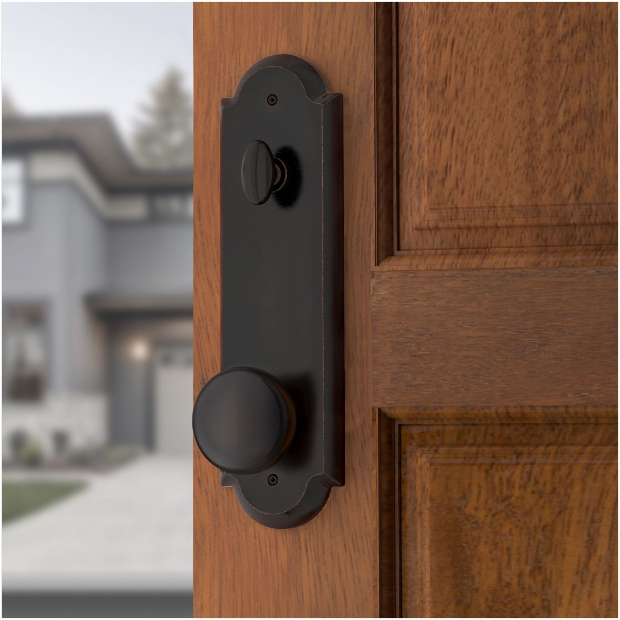 Baldwin Ee.Elkxrus.Rae Elkhorn Full Plate Single Cylinder Keyed Entry Handleset - Bronze