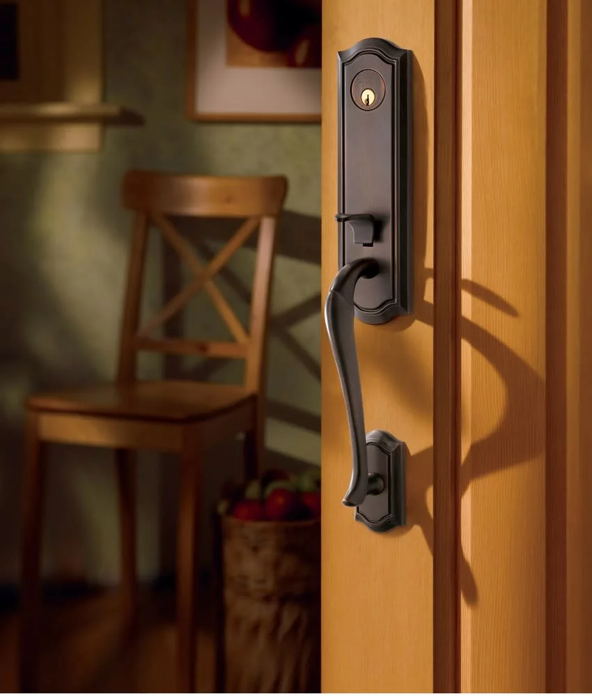 Baldwin 85337190RENT Satin Black Bethpage Single Cylinder Handleset