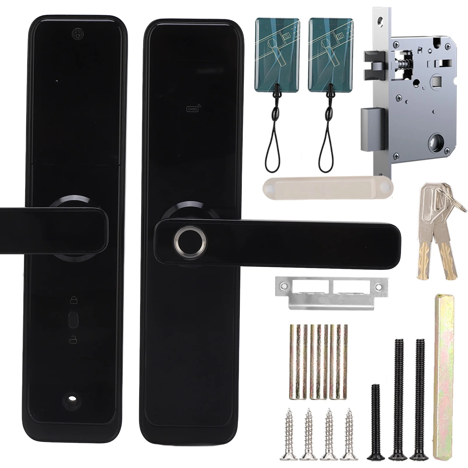 Buumin WiFi Electronic Door Handle Lock Password Fingerprint IC Card Remote Work with Tuya