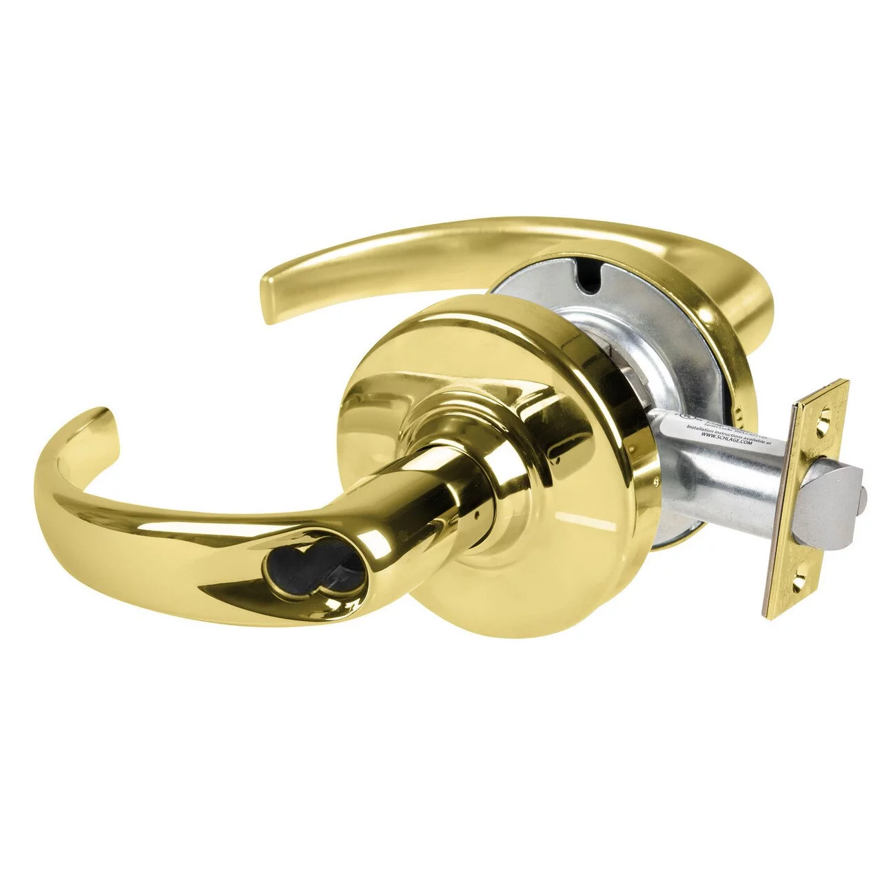 Schlage ND80JD SPA 605 Grade 1 Storeroom Lock Sparta Lever Schlage FSIC Prep Less Core Bright Brass Finish Non-Handed