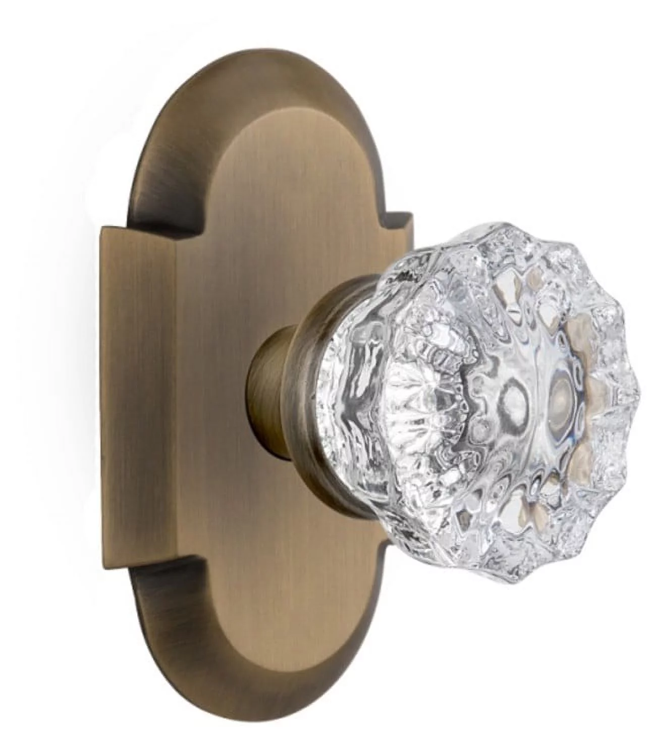 Nostalgic Warehouse Cotcry_Psg_238_Nk Vintage Crystal Passage Door Knob Set - Brass