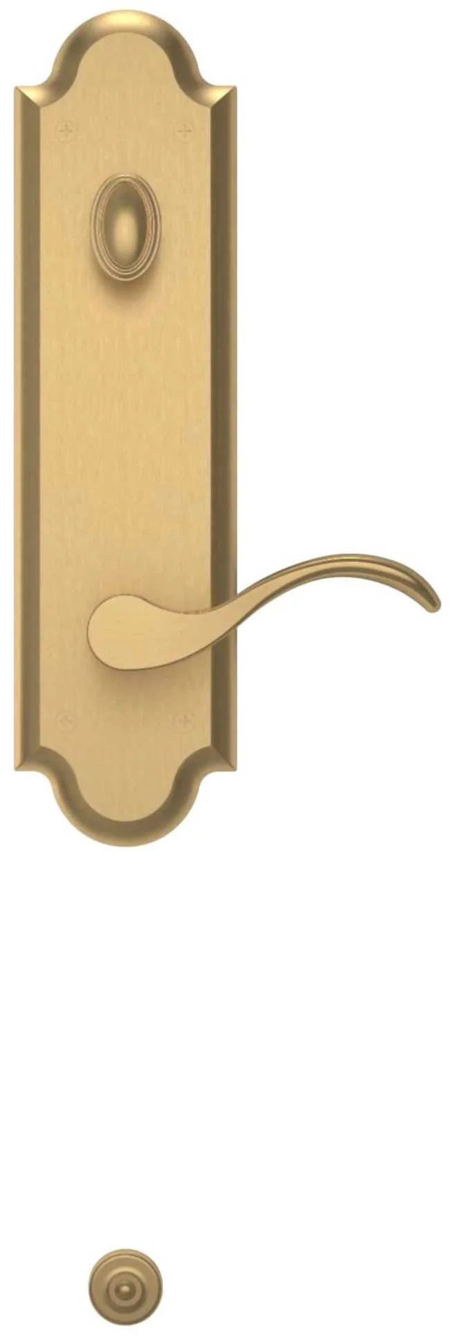 Baldwin Right Handed Manchester Handleset Wave Lever - Lifetime Polished Brass