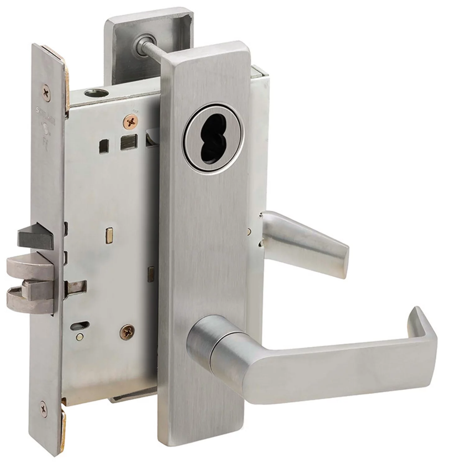 Schlage L9050J 06L 626 Grade 1 Entrance Office Mortise Lock Schlage FSIC Less Core 06 Lever L Escutcheon Satin Chrome Finish Field Reversible