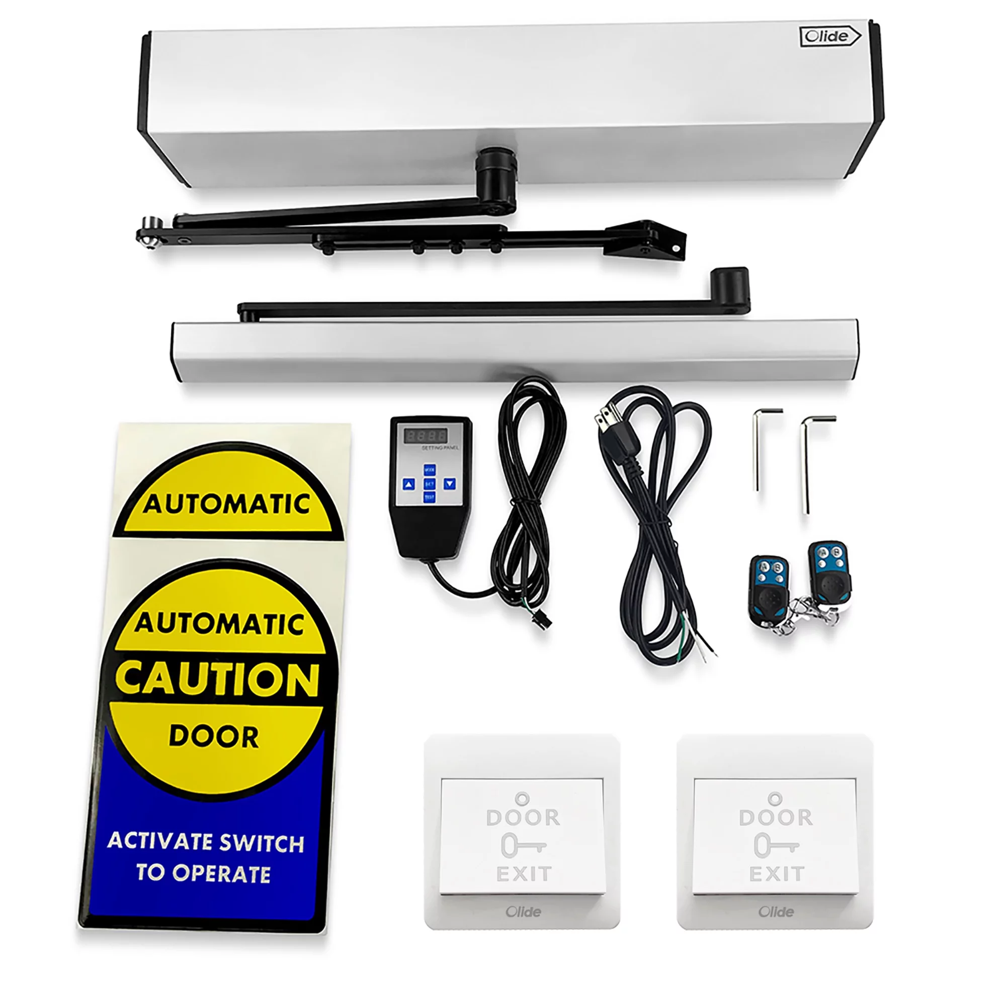 Olideauto Automatic Swing Door Opener for Handicapped,with Wireless Fob Keys,Silver
