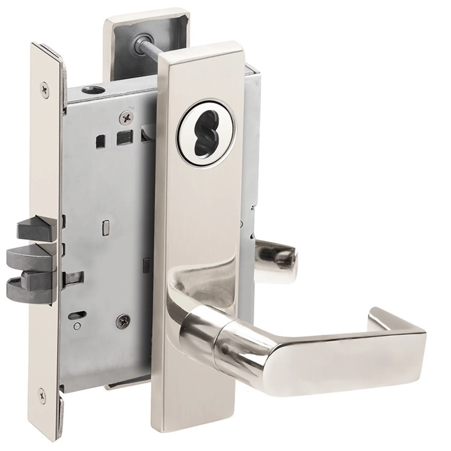 Schlage L9050J 06L 625 Grade 1 Entrance Office Mortise Lock Schlage FSIC Less Core 06 Lever L Escutcheon Bright Chrome Finish Field Reversible
