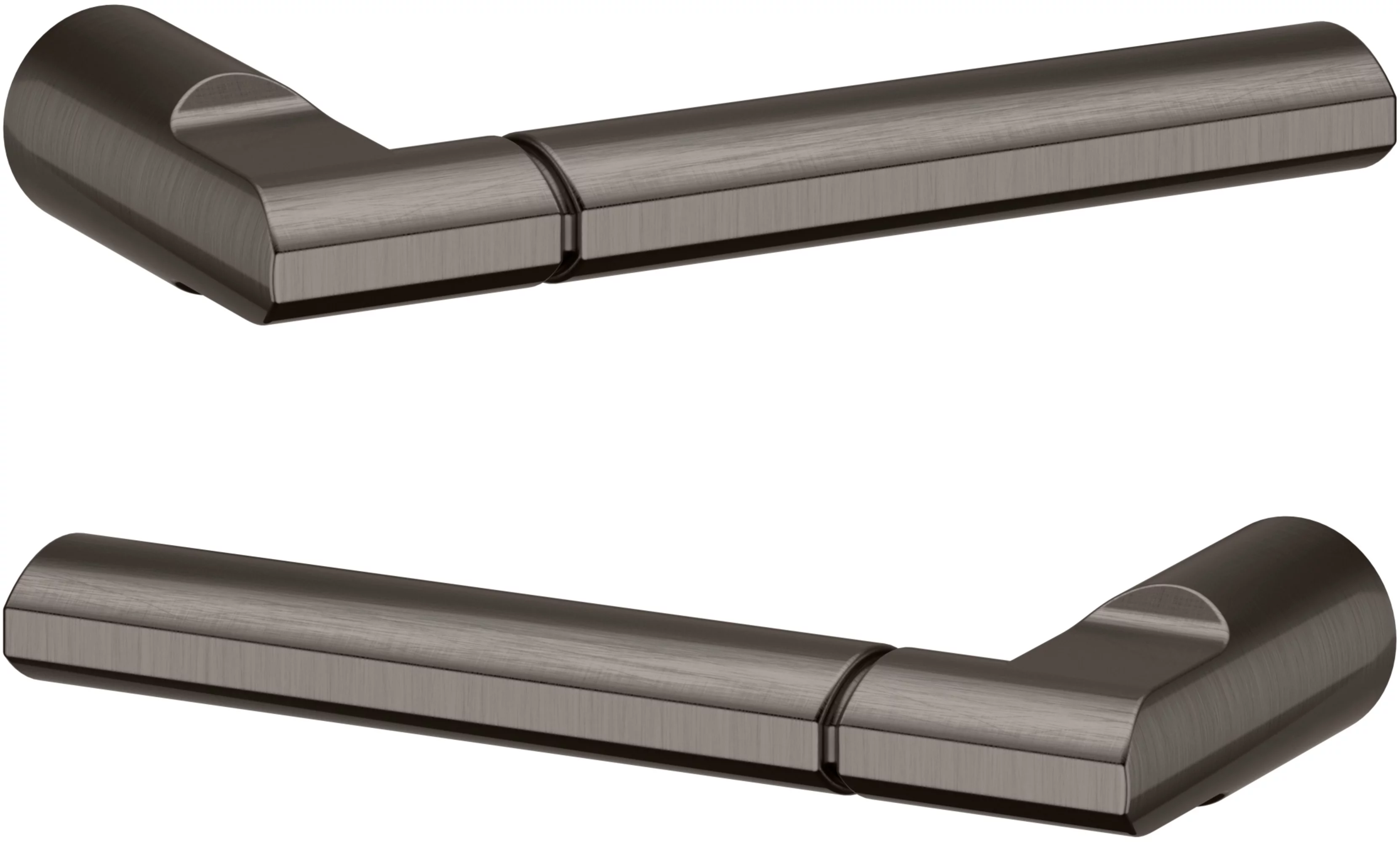 Baldwin L021056MR Pair of Estate Levers Minus Rosettes, Lifetime Satin Nickel