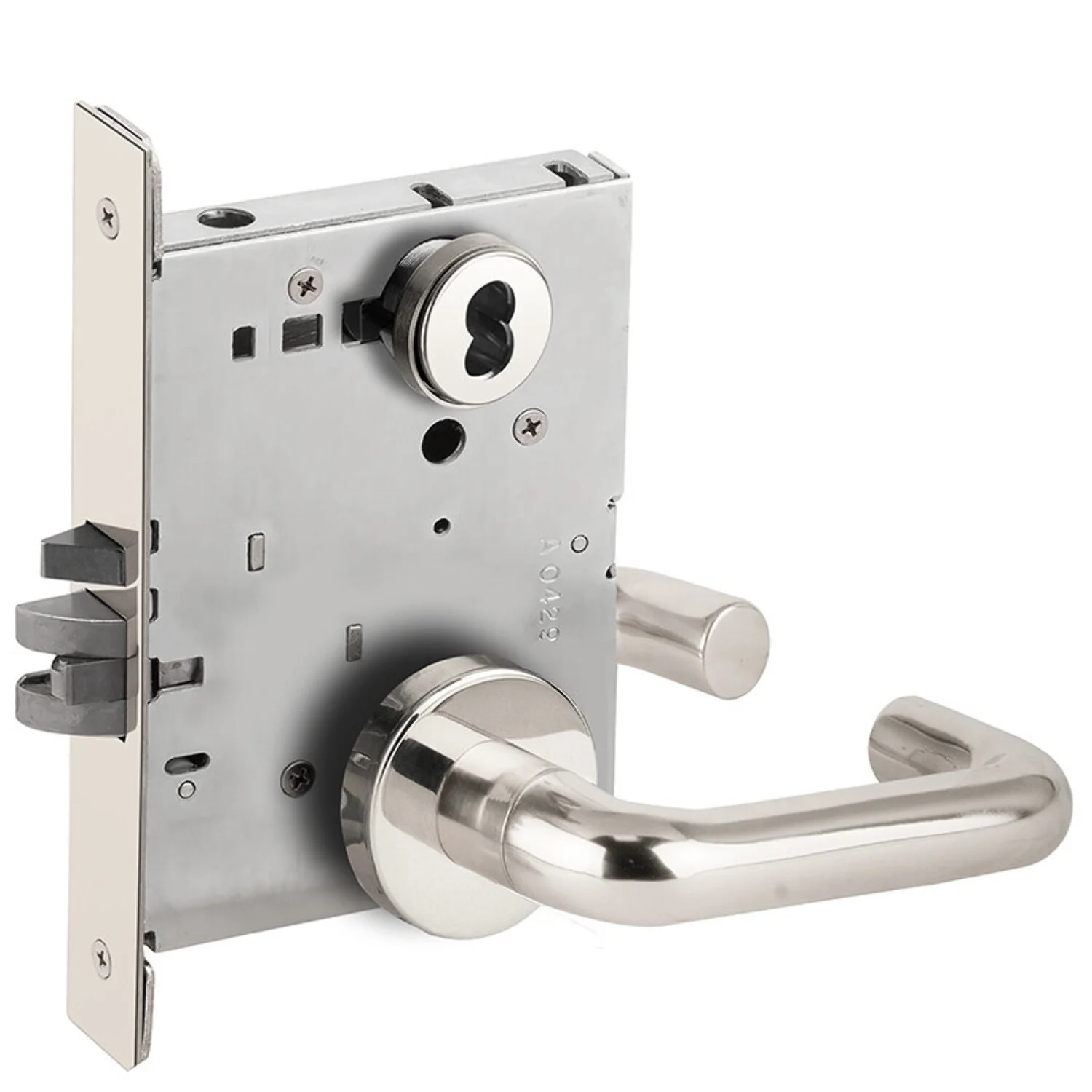 Schlage L9080J 03A 625 Grade 1 Storeroom Mortise Lock Schlage FSIC Less Core 03 Lever A Rose Bright Chrome Finish Field Reversible