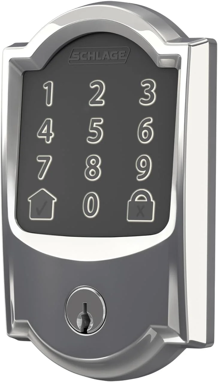 GOURE Encode Smart Wi-Fi Deadbolt with Century Trim in Matte Black