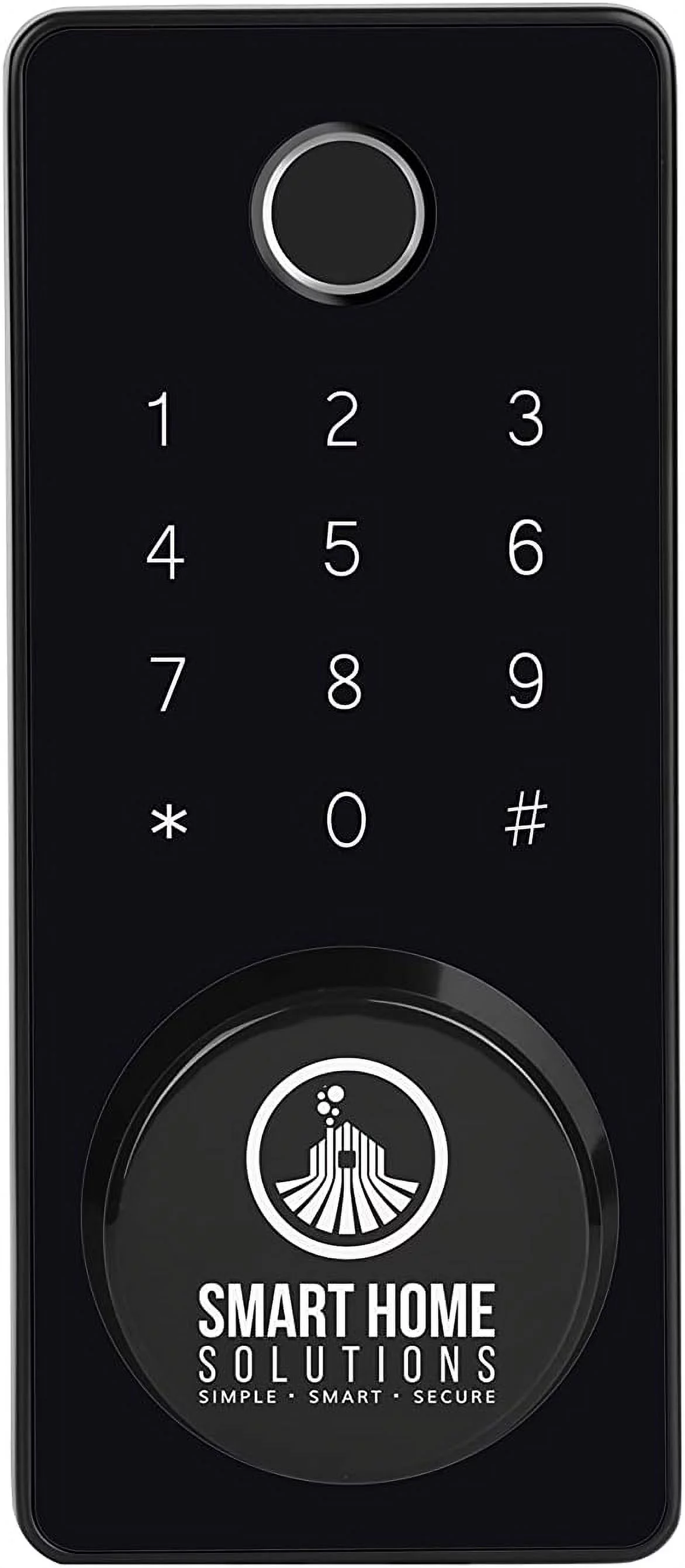 Biometric Fingerprint Smart Home Solutions WiFi Door Lock, DIY, Electric Deadbolt 2.4GHz, RFID Fob, Password, Remote Connected (Flat), Top Security for Home & Office, Black