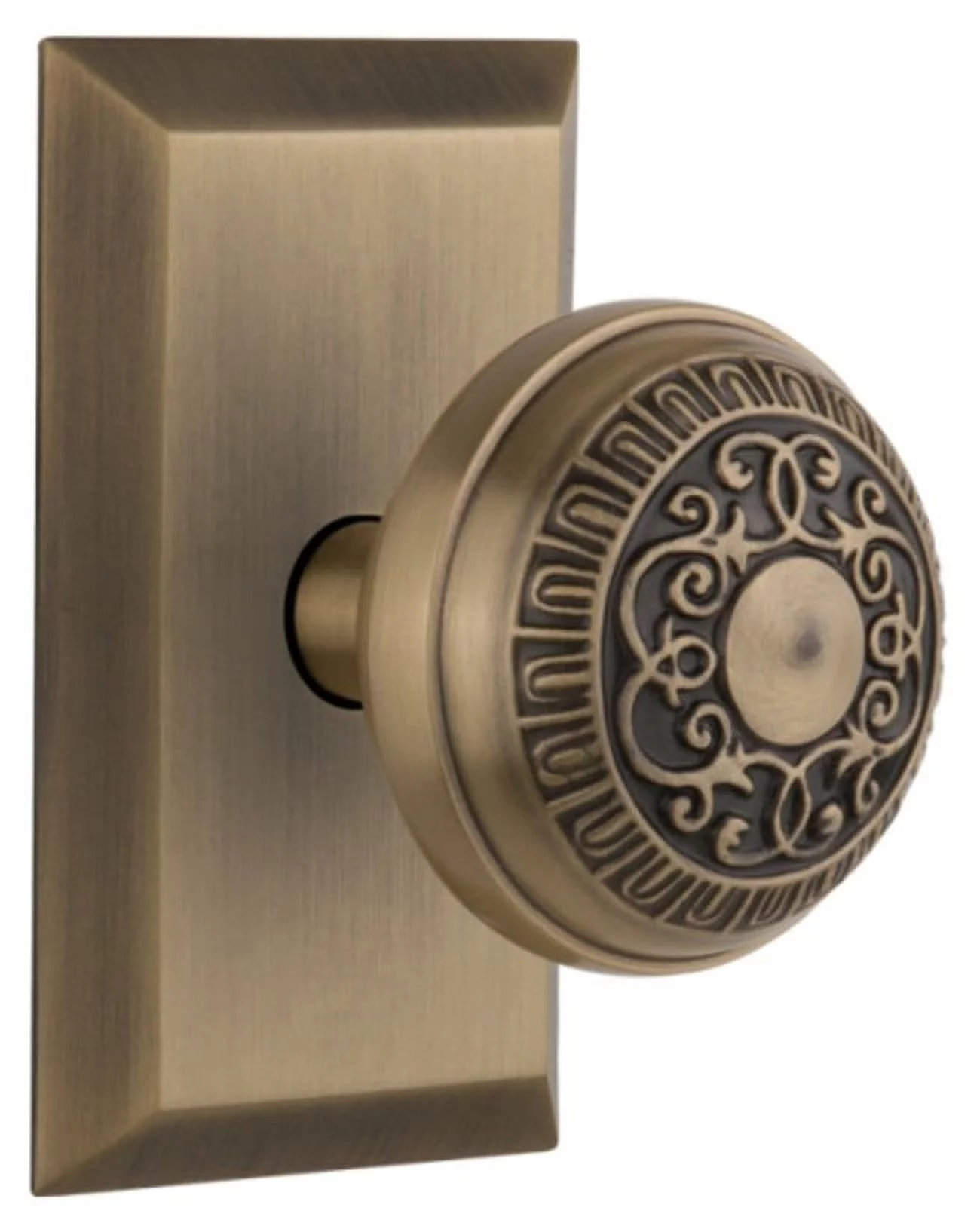 Nostalgic Warehouse Stuead_Psg_238_Nk Egg And Dart Solid Brass Passage Door Knob Set -