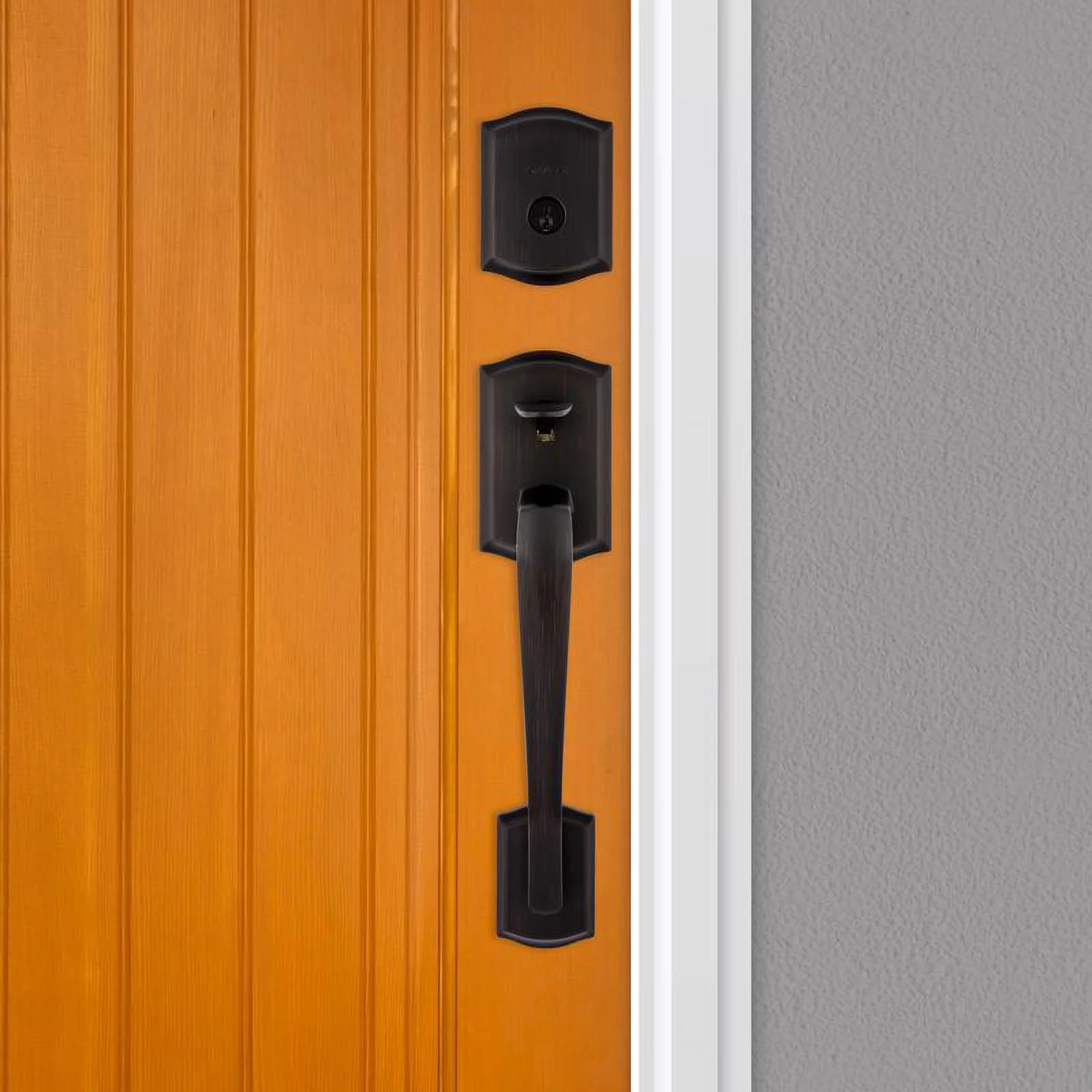 Kwikset Prescott Venetian Bronze Entry Handleset 1-3/4 in.