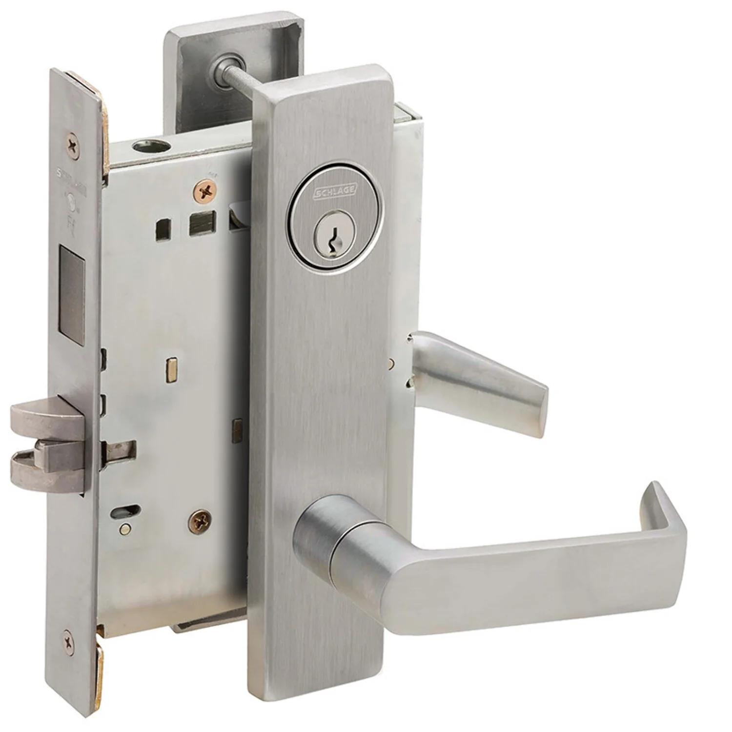 Schlage L9456P 06L 626 Corridor Mortise Lock with Deadbolt 06L Design Satin Chrome