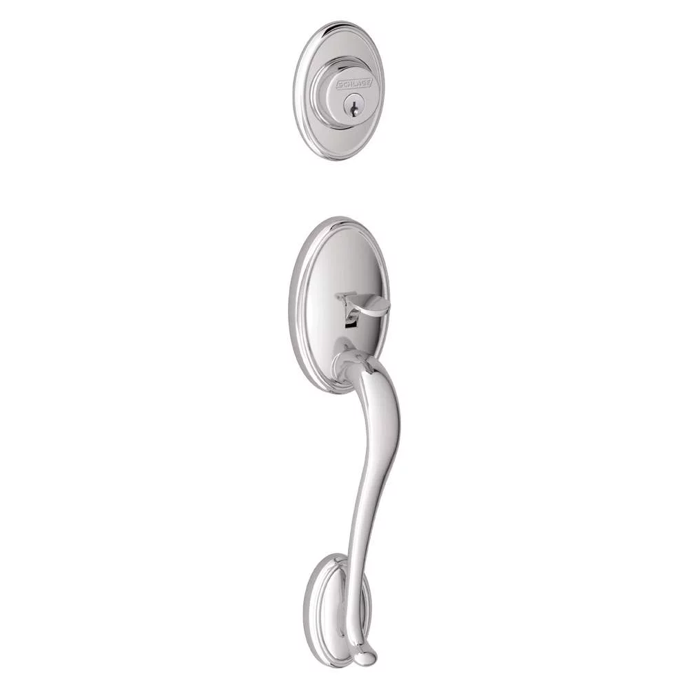 Schlage F58WKF625 Wakefield Exterior Handleset with Deadbolt, Bright Chrome (Exterior Half Only)