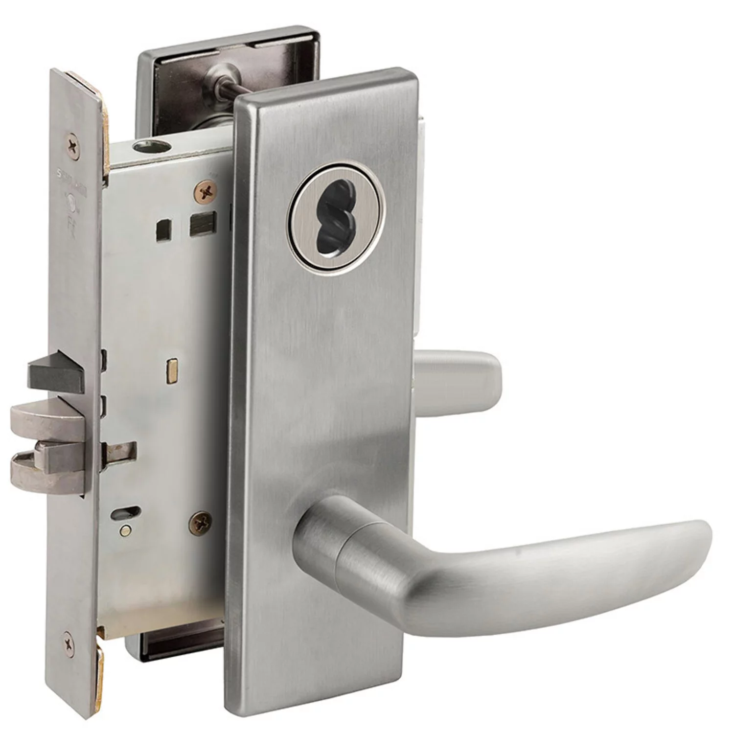 Schlage L9050J 07N 626 Grade 1 Entrance Office Mortise Lock Schlage FSIC Less Core 07 Lever N Escutcheon Satin Chrome Finish Field Reversible
