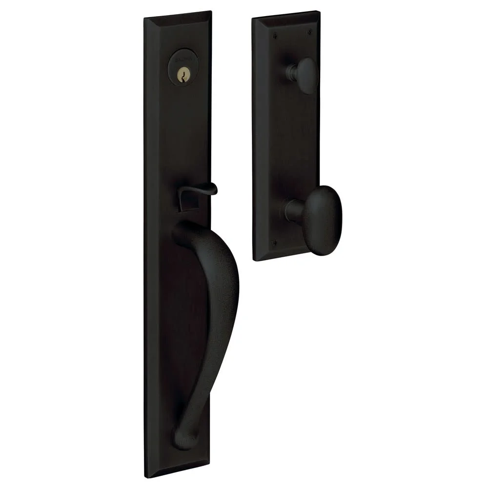 Baldwin 6403.Entr Cody Style Full Escutcheon Single Cylinder Handleset - Black